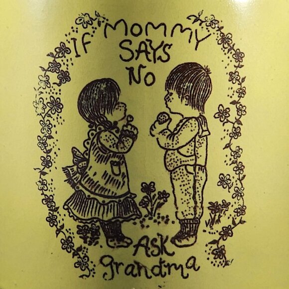 Vintage Cookie Jar Ask Grandma Kitschy 70s Retro Storage Container Kitchen Decor - Picture 5 of 9